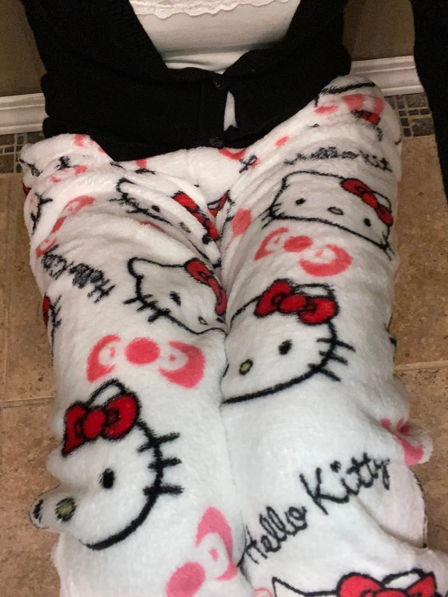 Y2K Hello Kitty Sanrio Pajama Pants – Women’s Anime Cartoon Sleepwear, Cozy Couple Home Trousers