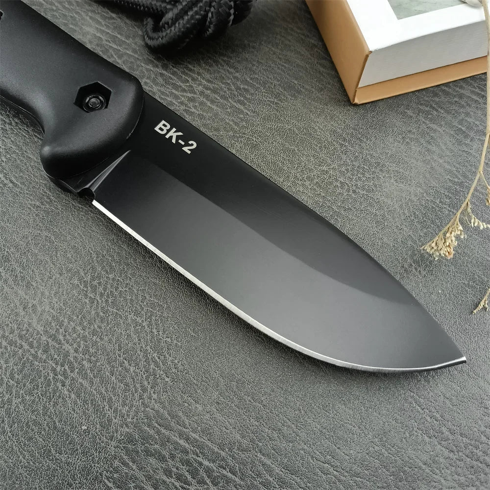 KB Fixed Blade Survival Knife - 8Cr13MoV Blade with Nylon Fiber Handle for Camping, Hunting, Hiking & EDC Outdoor Use