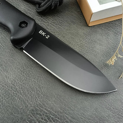 KB Fixed Blade Survival Knife - 8Cr13MoV Blade with Nylon Fiber Handle for Camping, Hunting, Hiking & EDC Outdoor Use