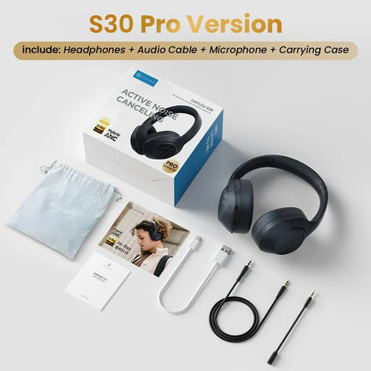 HAYLOU S30 Wireless Bluetooth 5.4 Headphones - 43dB Adaptive Noise Cancelling, 40mm Driver, 80H Playtime Earphones