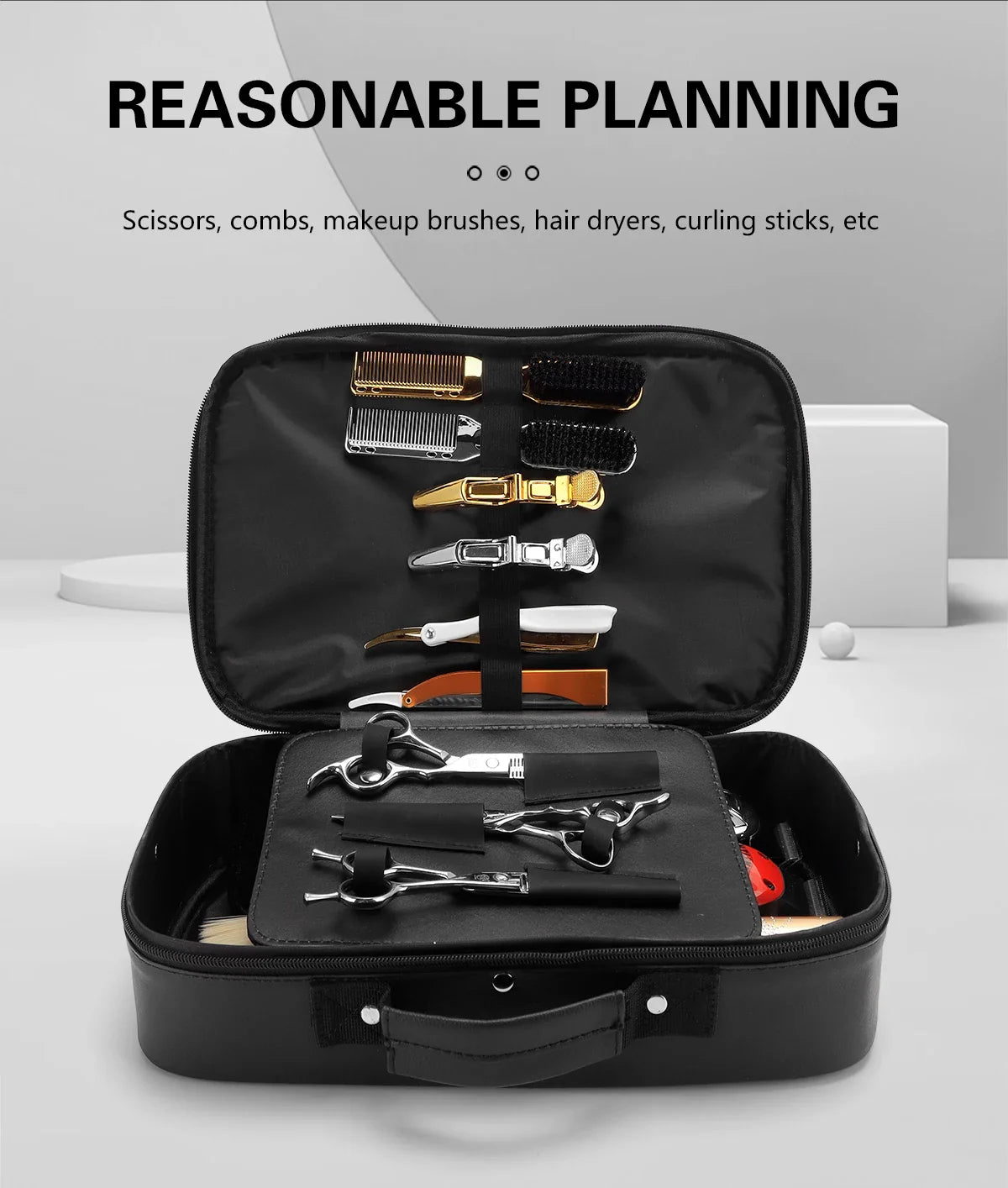 Salon Barber Tool Storage Bag — Portable Scissor & Makeup Case for Beauty and Hair Product Organization