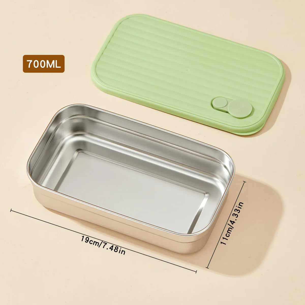 WORTHBUY 304 Stainless Steel Lunch Box with Lid — Portable Leak-Proof Stackable Bento Box for Fruit, Salad, and Food Storage, Ideal for Students