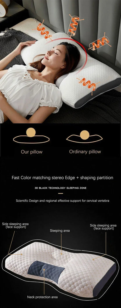 2024 New Neck Pillow – Cervical Orthopedic Soybean Fiber Massage Pillow for Sleep & Neck Protection