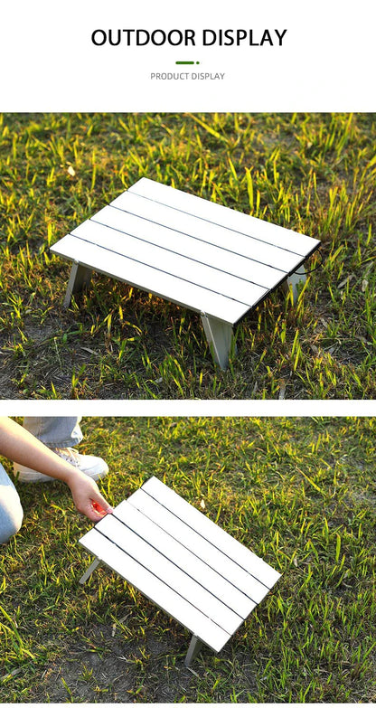 WESTTUNE Mini Camping Table – Ultralight Portable Aluminum Folding Table for Backpacking, Picnic & BBQ