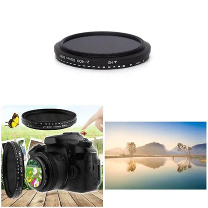 Adjustable Fader Variable ND Filter - ND2 to ND400 Neutral Density for Camera Lenses, Photography Enhancer