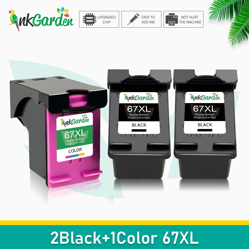 InkGarden 67XL Compatible Ink Cartridge for HP – Replacement Ink for Envy 4140, 4152, 4155, 4158, 1225, 2732, 2752, 2774, 6052 & 6055 Printers