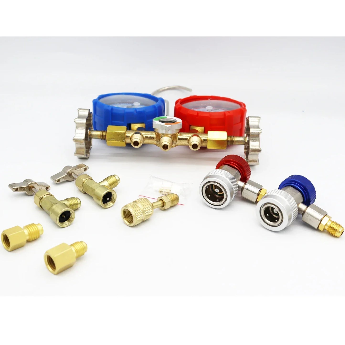 Refrigerant Manifold Gauge Kit - Automotive AC Charging Tool for R410A R22 R134A R404A
