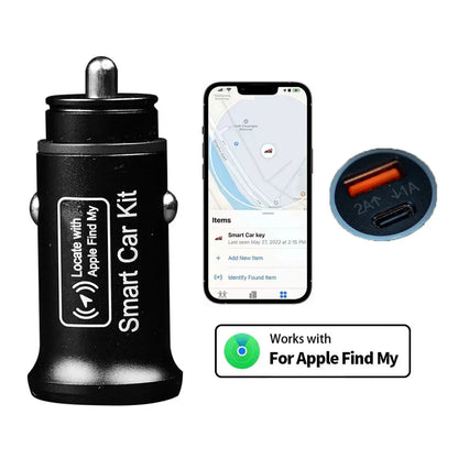 AP200 20W Mini Universal OBD GPS Tracker – Hidden Cigarette Lighter USB-C Adapter with Apple Official App Compatibility