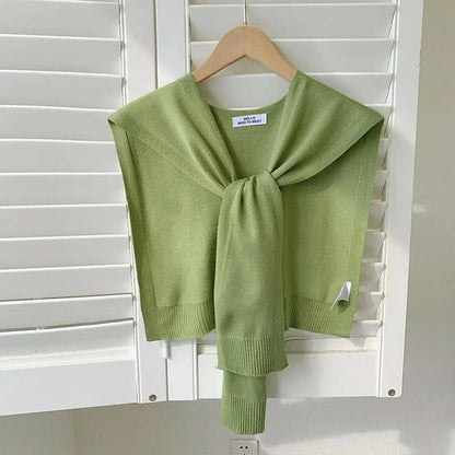 Lightweight Knitted Shawl for Women – Style Summer Cape with Fake Collar