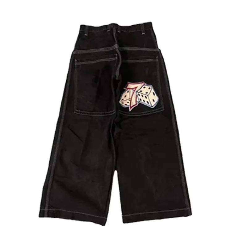 Y2K Baggy Jeans for Men & Women – 2000s Vintage Embroidered High-Quality Hip Hop Wide Leg Streetwear
