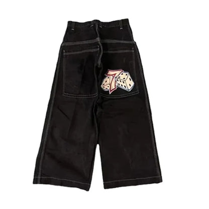 Y2K Baggy Jeans for Men & Women – 2000s Vintage Embroidered High-Quality Hip Hop Wide Leg Streetwear