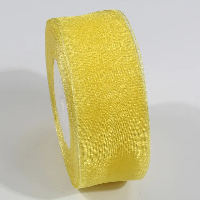 10 Yards Sheer Chiffon Organza Ribbon - Satin Gift Wrapping Ribbon for Wedding Bouquets, Party Decor & DIY Crafts