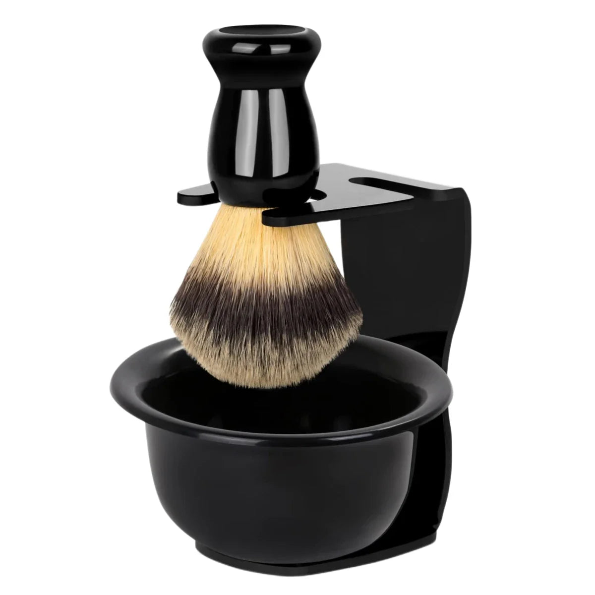 3-in-1 Men’s Shaving Brush Bowl Set – Stainless Steel Durable Shaving Mug with Brush and Soap Dish