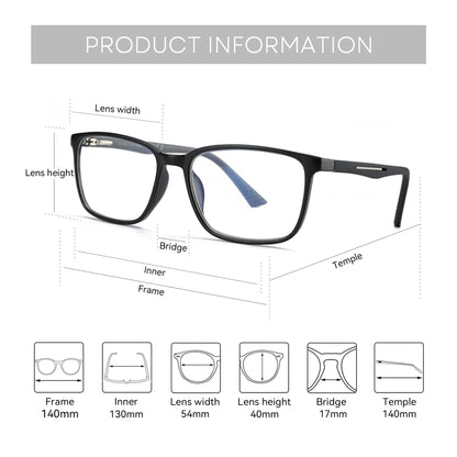 ZENOTTIC Square Prescription Glasses - 2025 Fashion Unisex Anti Blue Light Photochromic Myopia & Hyperopia Eyewear