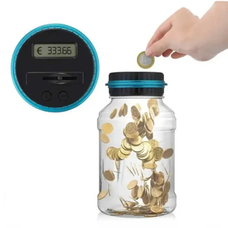 Intelligent Coin Bank with LED Display – Automatic Coin Counter & Storage for Pound, Dollar, Euro