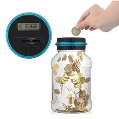 Intelligent Coin Bank with LED Display – Automatic Coin Counter & Storage for Pound, Dollar, Euro