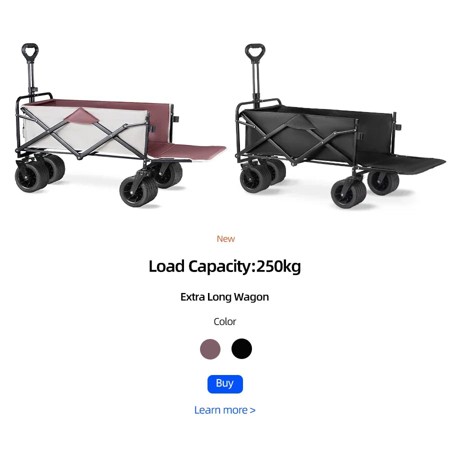 Heavy Duty Large Capacity Folding Wagon – Collapsible Portable Utility Cart for Shopping, Beach & Garden