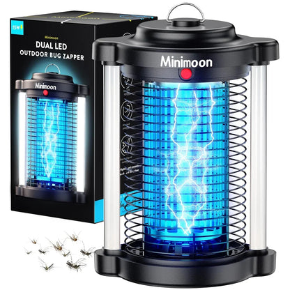Minimoon Bug Zapper - 4200V Outdoor Electric Mosquito & Fly Trap with Dual LED Light