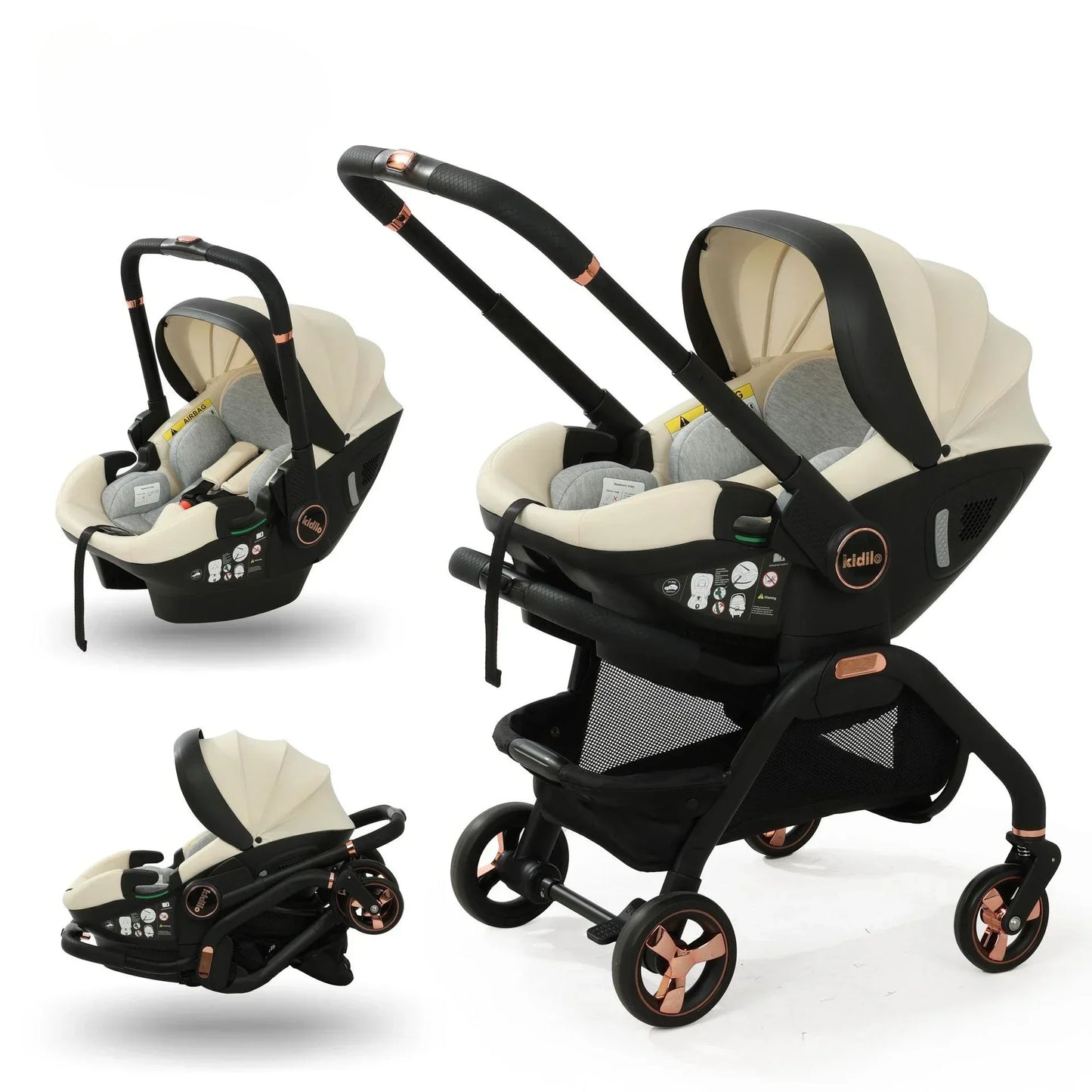 Multi-Functional Newborn Baby Stroller — Portable 4-in-1 Sleeping Basket, Safety Seat & Travel Cart