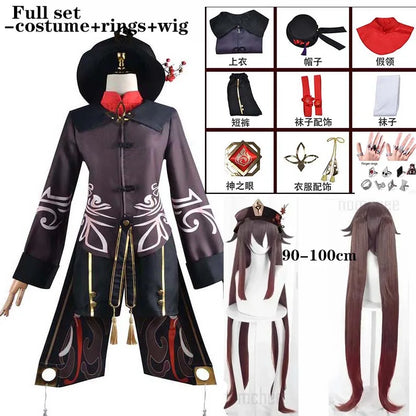 Hu Tao Cosplay Costume for Women — Anime Halloween Outfit, Adult Hu Tao Dress & Accessories