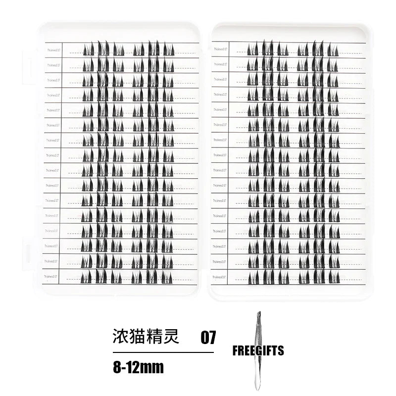Individual Lash Extensions Kit – DIY Cluster Eyelash Book, False Lashes for Home Makeup