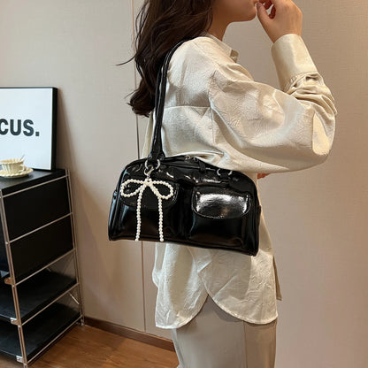 Fashionable Underarm Bow Pillow Bag for Women – 2024 Korean Edition Simple Trendy Shoulder Bag