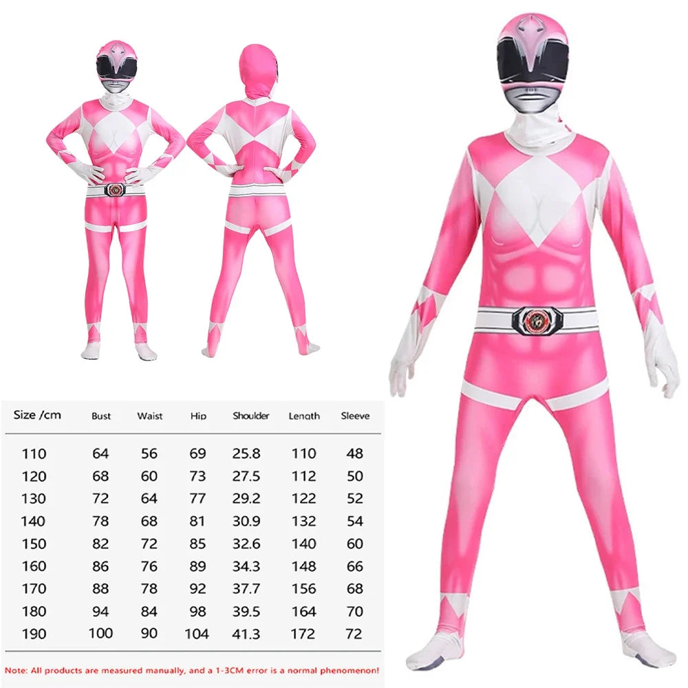 Samurai Ranger Cosplay Costume Set - Superhero Jumpsuit & Mask for Halloween and Birthday Parties