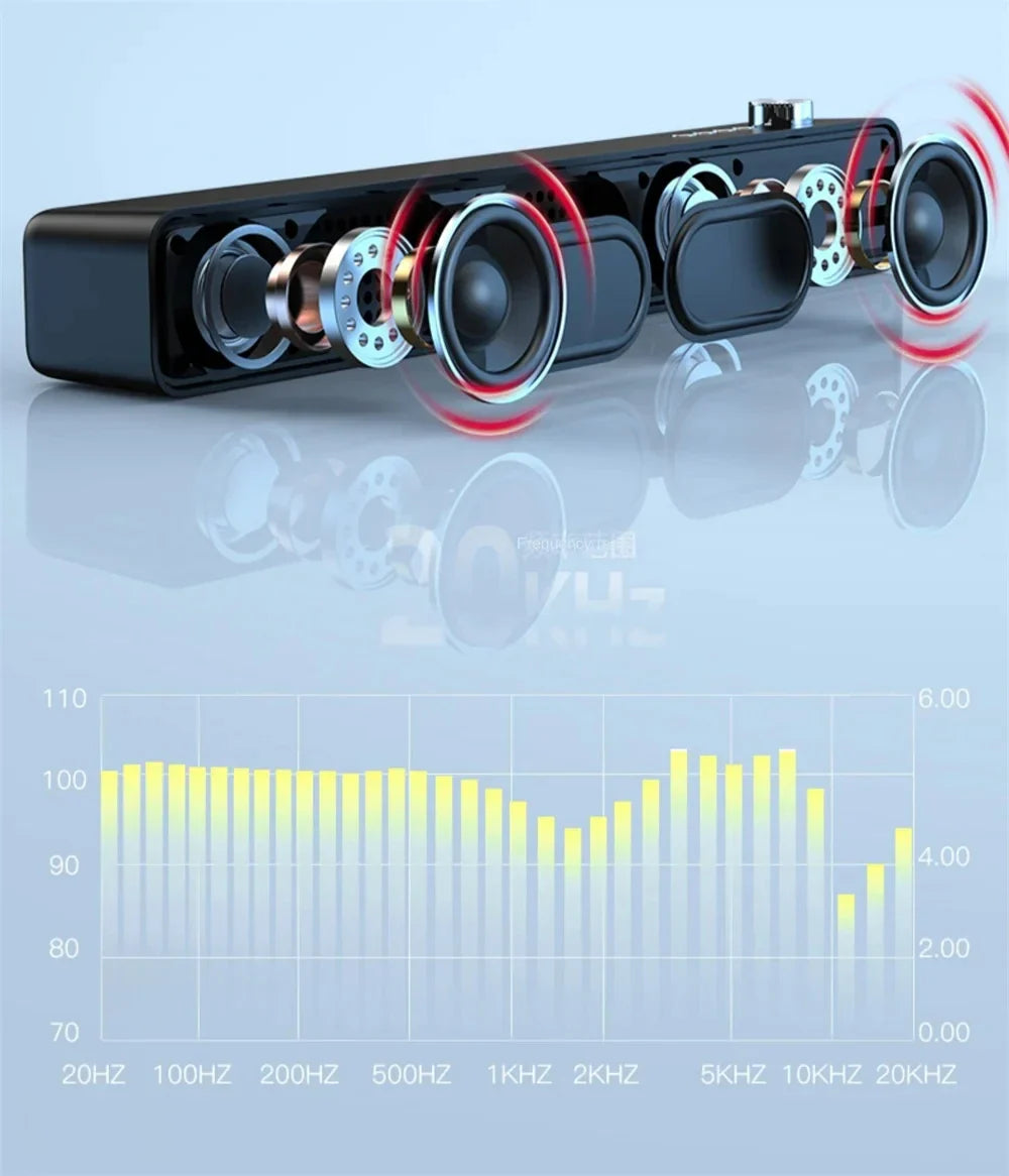 Original Bluetooth Soundbar Subwoofer - Wireless TV & Computer Speaker for Home Theater Music