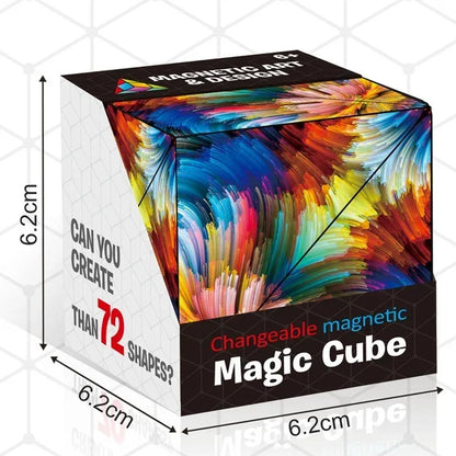 Magic Infinite Cosmic Shasibo Cube — Magnetic Fidget Puzzle Toy, Changeable Anti-Stress Flip Cubic Cube