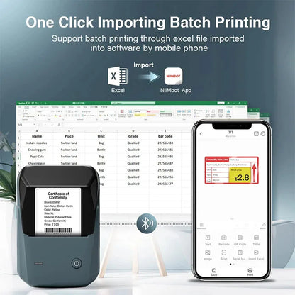 Niimbot B1 Portable Thermal Label Printer – Mini Bluetooth Pocket Sticker Maker, Self-Adhesive Tag & Price Printing Machine for Mobile Use