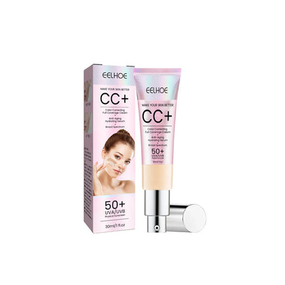 CC Foundation Cream – Natural Moisturizing, Waterproof, Brightening Concealer with Oil-Control & Long-Lasting Coverage