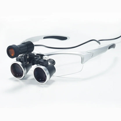Dental Loupes 2.5X/3.5X Magnification – Binocular Magnifier with 5W Headlight & Cloth Packaging for Medical & Lab Use