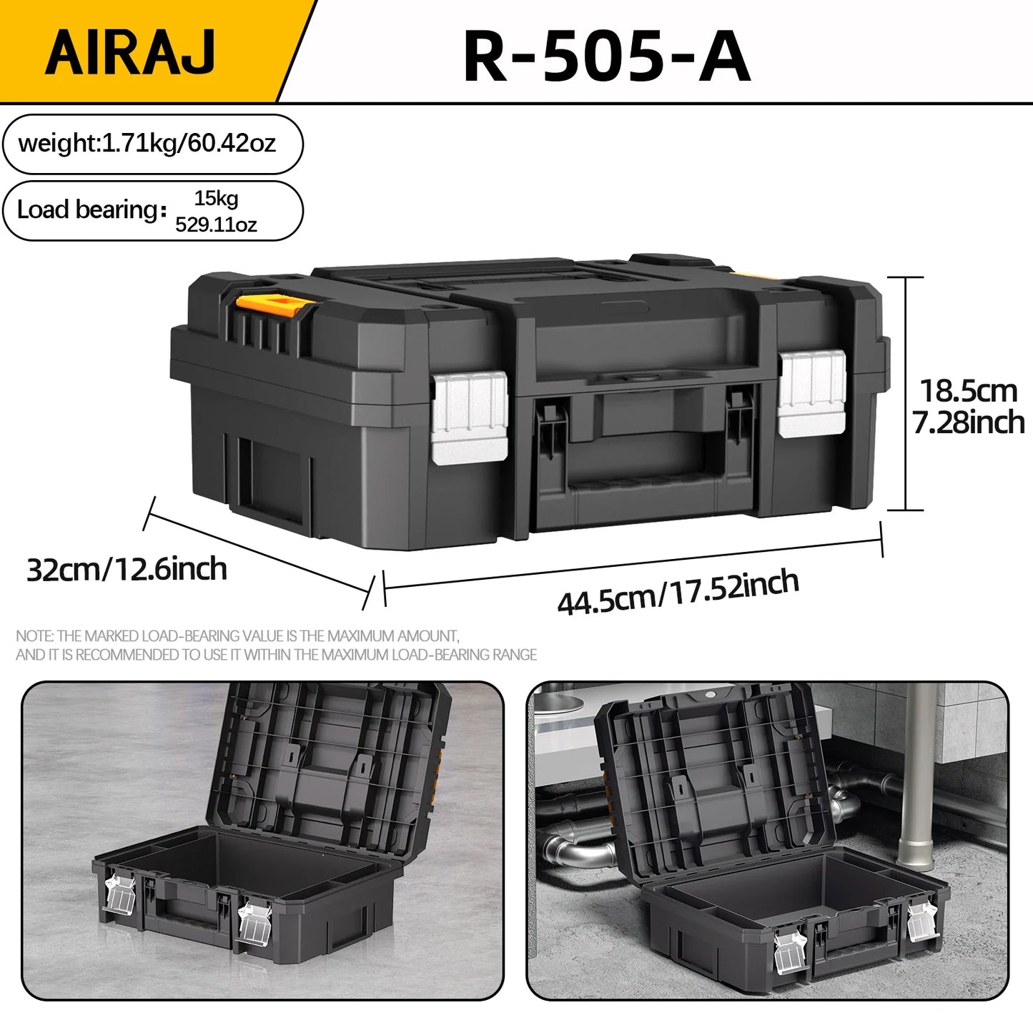 AIRAJ Stackable Modular Toolbox Set — Portable Combo ToolBox with Wheels for Space-Saving Storage & Easy Mobility