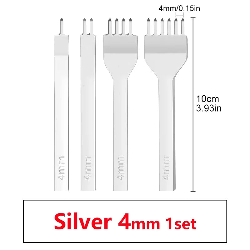 Fenrry Leather Spacing Punch Set – 3/4/5/6mm Lacing & Stitching Hole Punch Tools with 1/2/4/6 Prongs for DIY Leathercraft