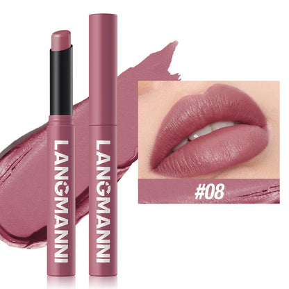 12-Color Matte Lipstick Pencil – Waterproof, Long-Lasting Non-Stick Lip Stain Tint Nude Makeup Pen
