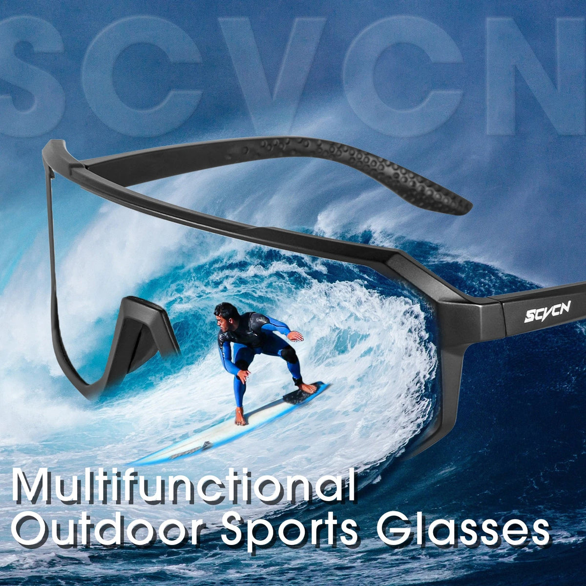 SCVCN Cycling Sunglasses for Men and Women - MTB Road Bike, Driving Goggles, Outdoor Sports Running Glasses UV400, Hiking Eyewear