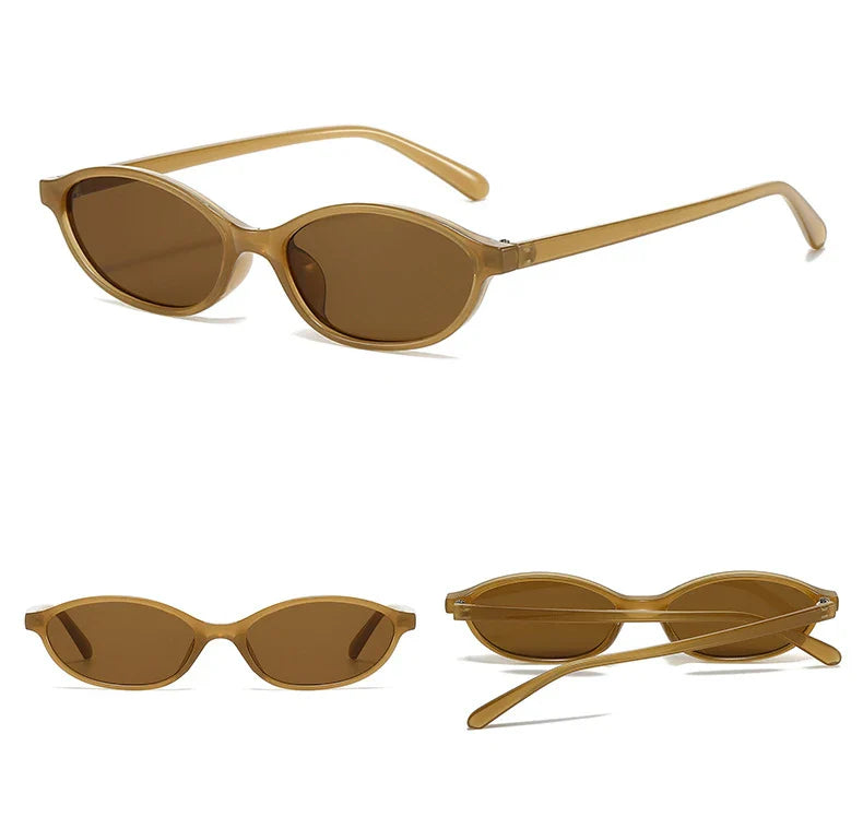 Sexy Small Oval Women's Sunglasses 2024 – New Fashion Black & Brown Summer Shades, Trendy Unique Eyewear for Men & Women