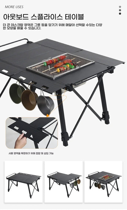 Lohascamping Folding Camping IGT Table – Lightweight Portable Roll Table with Adjustable Legs for BBQ, Desktop Burner & Backpacking