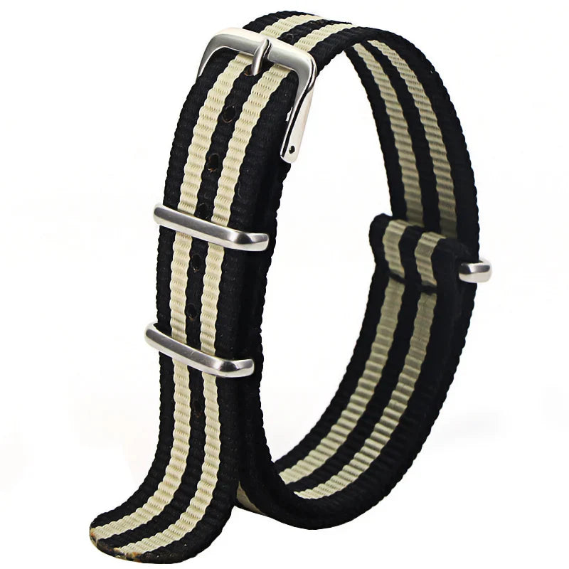 Nylon Watch Strap 16mm 18mm 20mm 22mm — Waterproof Army Sport Watch Band Replacement Belt