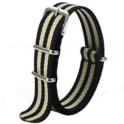 Nylon Watch Strap 16mm 18mm 20mm 22mm — Waterproof Army Sport Watch Band Replacement Belt