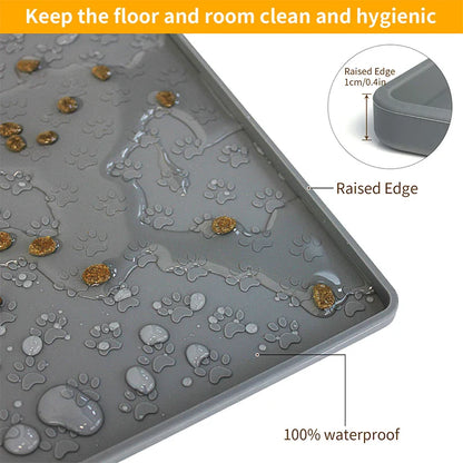 Silicone Pet Placemat: Waterproof Dog and Cat Feeding Mat - Protects Floors from Spills, Ideal for Food and Water Bowls