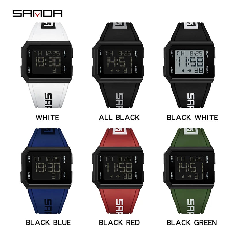 SANDA Men’s Fashion Outdoor Military Sport LED Digital Watch – 5Bar Waterproof Wristwatch