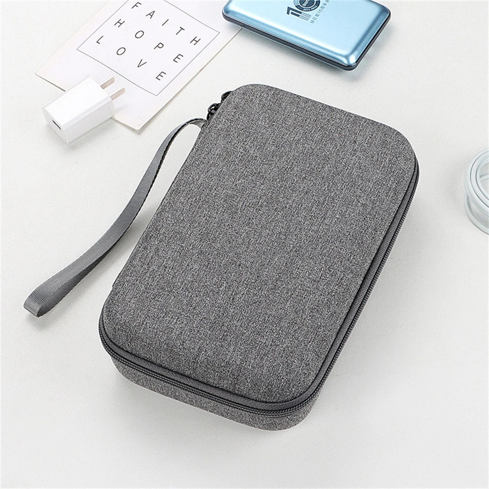 Large Capacity Travel Electronics Organizer – EVA Storage Bag for Tablet, Hard Disk, and Cables