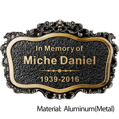 Personalized Memorial Plaque – Custom Engraved Grave Marker for Loved Ones or Pets (Dog & Cat), Remembrance Plaques