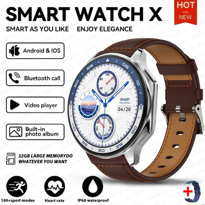 2024 OPPO Watch X Smartwatch — AMOLED 32GB, Waterproof, Bluetooth Call, TWS Music, 3D UI, Video Playback for Men