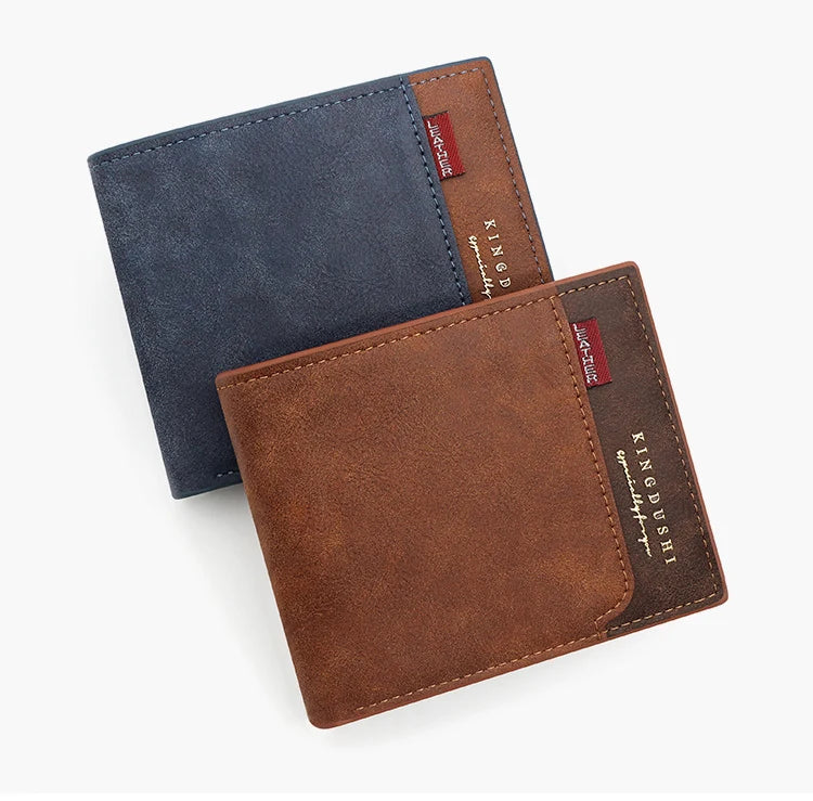 Personalized Men’s Short Wallet – High-Quality Classic Card Holder with Zipper Coin Pocket & Money Clip