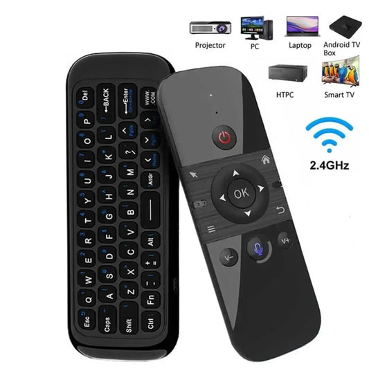 Wireless Air Voice Mouse 2-in-1 – 2.4G Bluetooth Mini Keyboard with Rechargeable Remote, IR Learning for Smart TV & Android TV Box