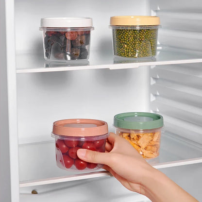8Pcs 500ml Food Storage Containers - Round Sealed Fresh Keeping Boxes for Refrigerator, Fruits, Snacks & Microwave Heating