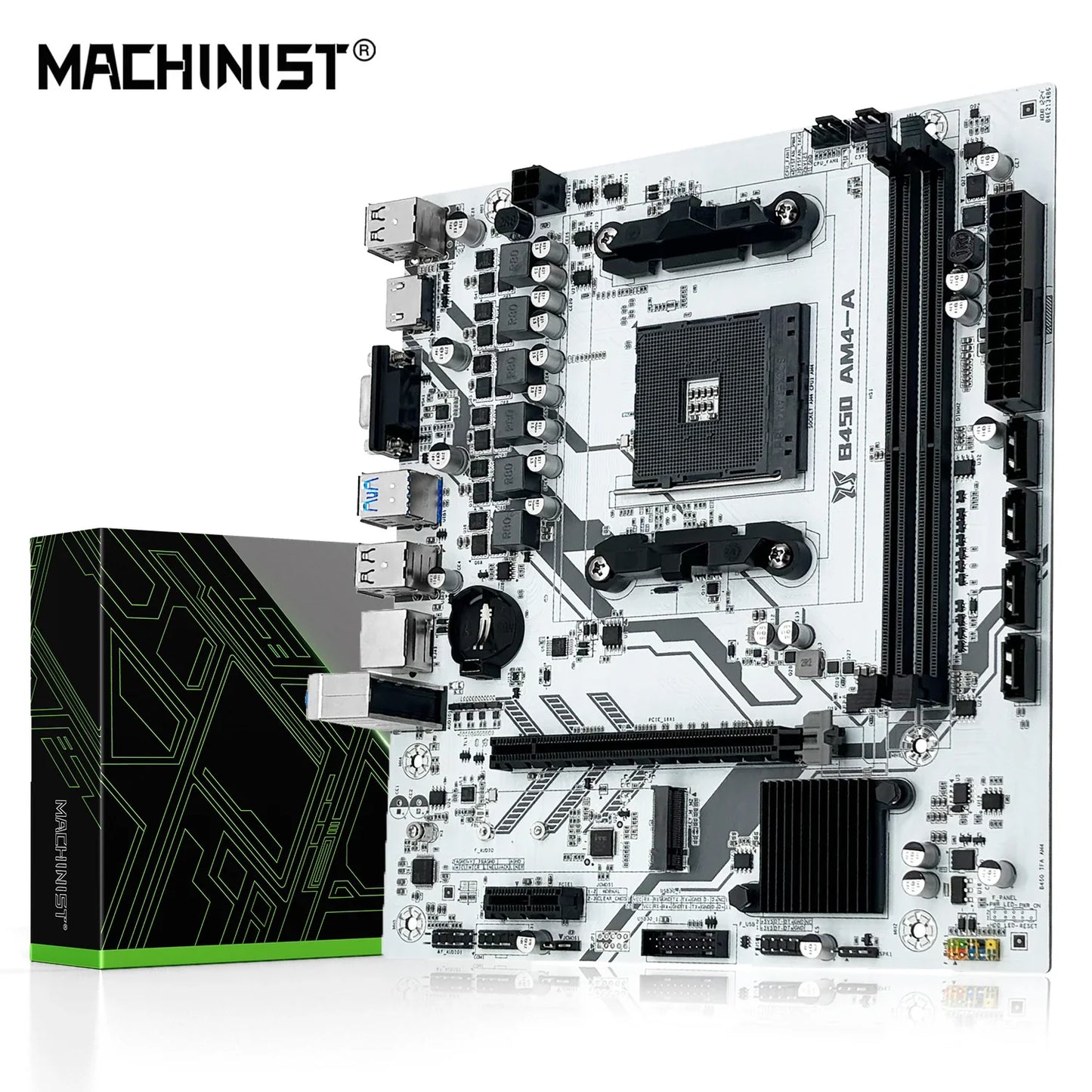 MACHINIST B450 Motherboard - AMD AM4 Mainboard with Dual-Channel DDR4 & M.2 NVME Support for Ryzen 5500/5600/5600G CPU