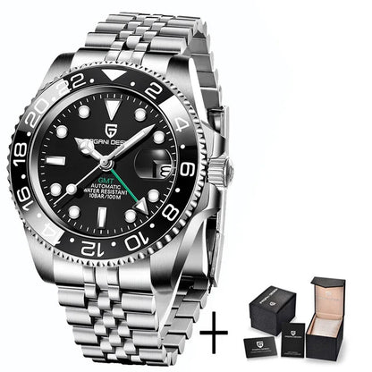 PAGANI DESIGN V3 GMT Men’s Luxury 40mm Automatic Mechanical Watch – Sapphire Crystal Stainless Steel Waterproof